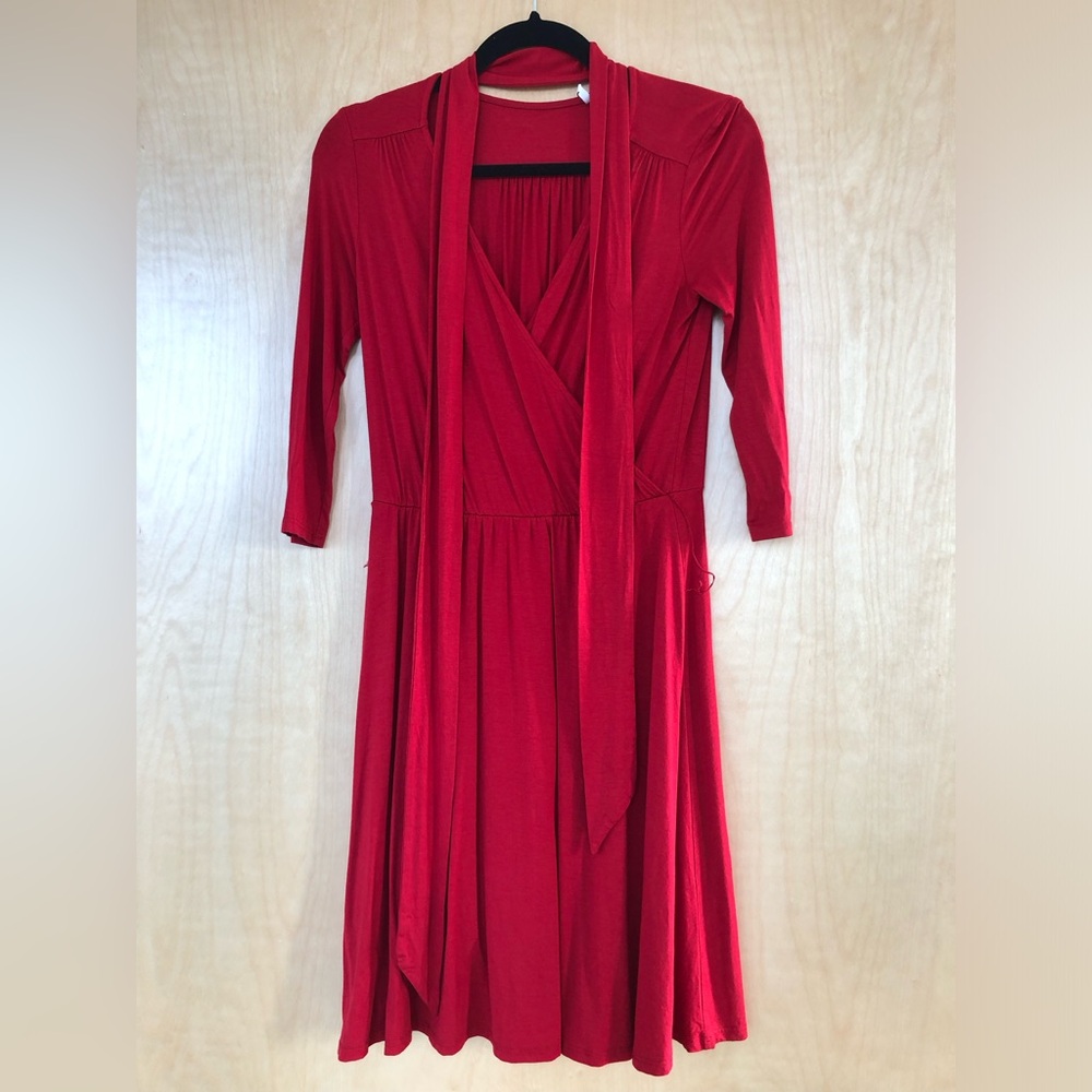 Elegant Red Wrap Dress